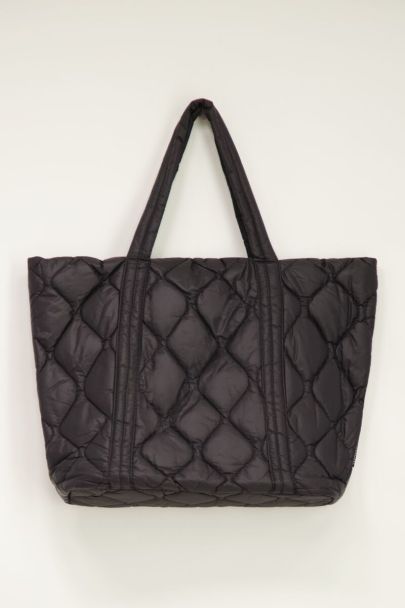 Schwarzer Puffer-Shopper