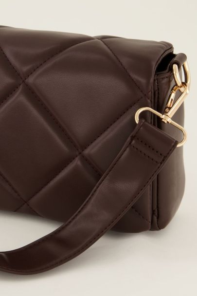 Brown padded shoulder bag