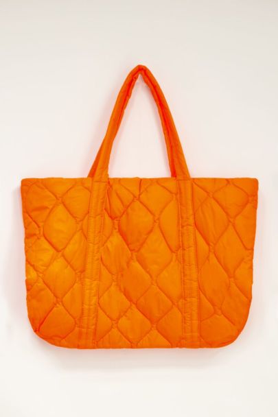 Oranje puffer shopper