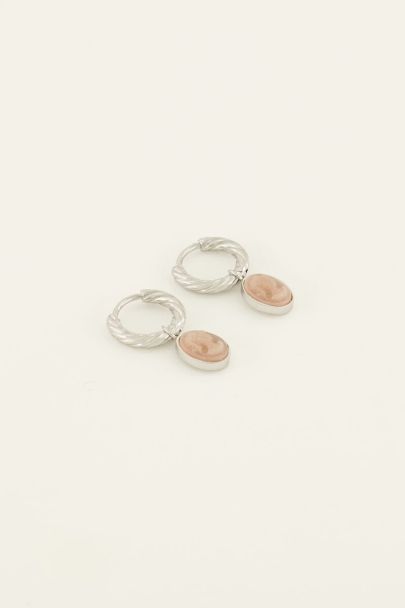 Bold Spirit roze cameo oorringen | My Jewellery