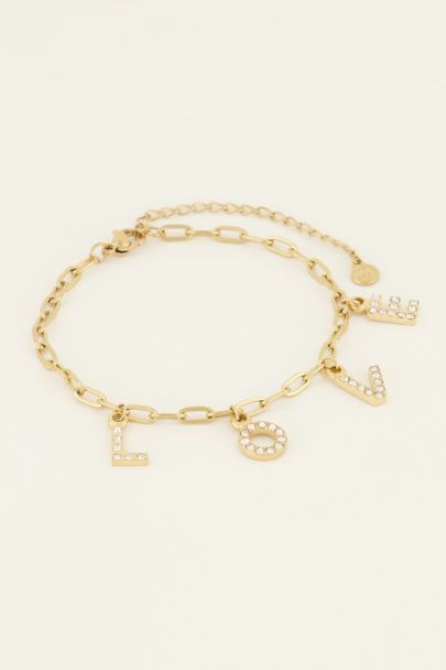 Armband mit Love-Buchstaben und Strass