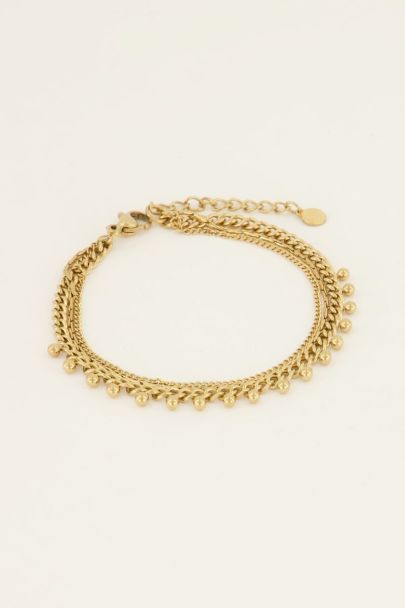 Layered beaded chain bracelet