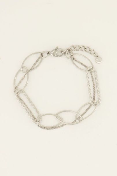 Two double bracelet with coarse oval link