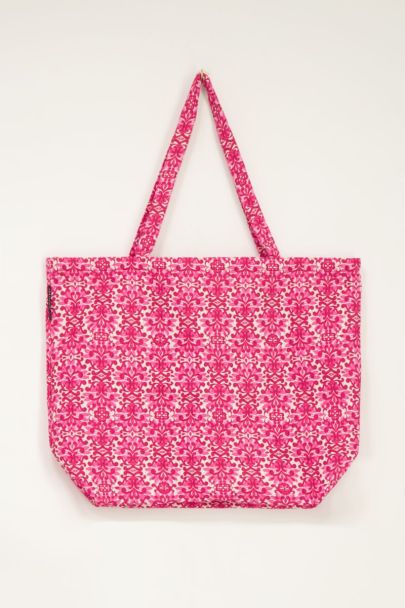 Shopper met roze barokprint | My Jewellery