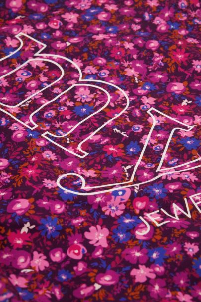 Lila Shopper mit rosa Blumenprint 