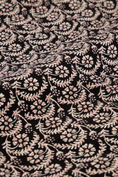 Shopper met zwarte bloemenprint