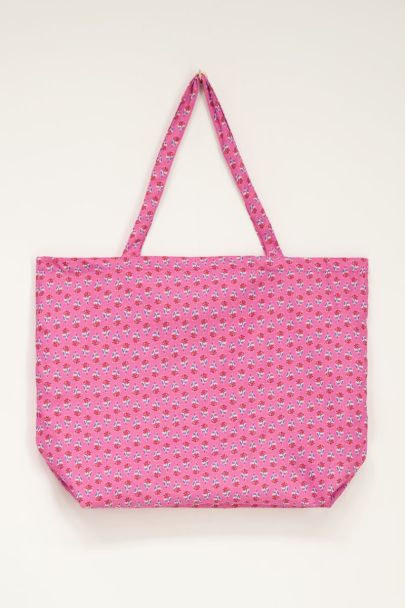 Roze shopper met bloemenprint | My Jewellery