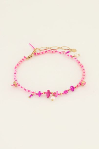 Sunchasers pink beaded anklet with gemstones | My Jewellery