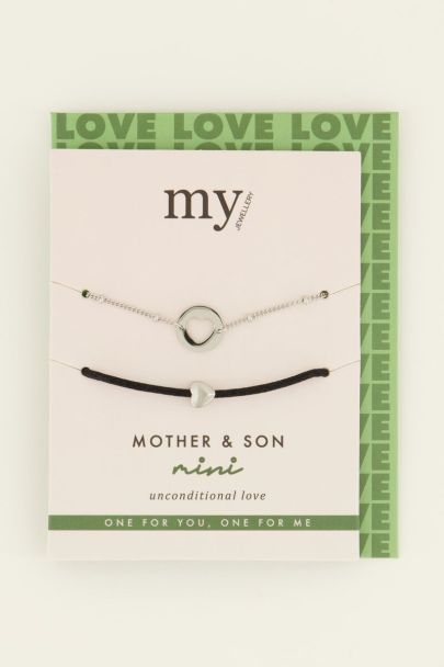 Mutter & Mini-Armband schwarz