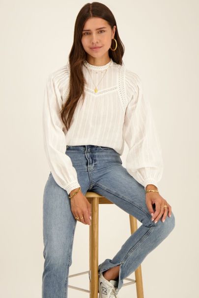 White blouse with straps