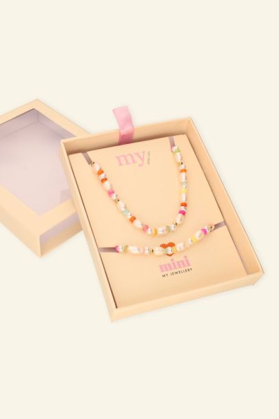 Kindergiftbox zoetwater - imitatieparel ketting & armband