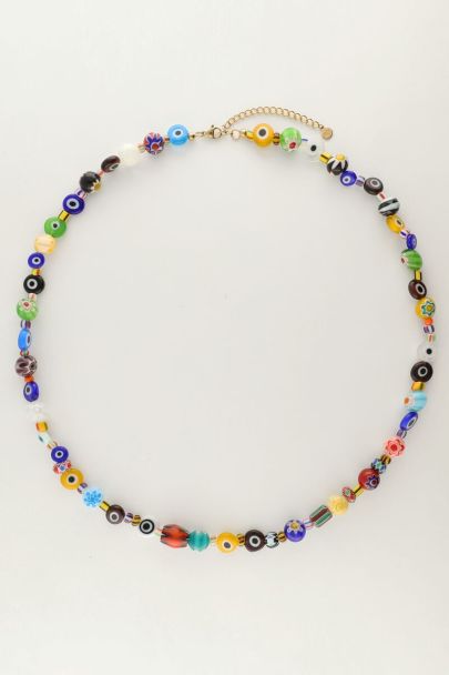 Equal necklace with coloured glass beads | My Jewellery