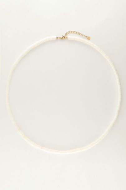 Equal necklace with white flat beads | My Jewellery