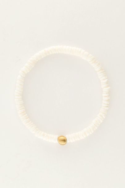 Equal bracelet with white flat beads | My Jewellery