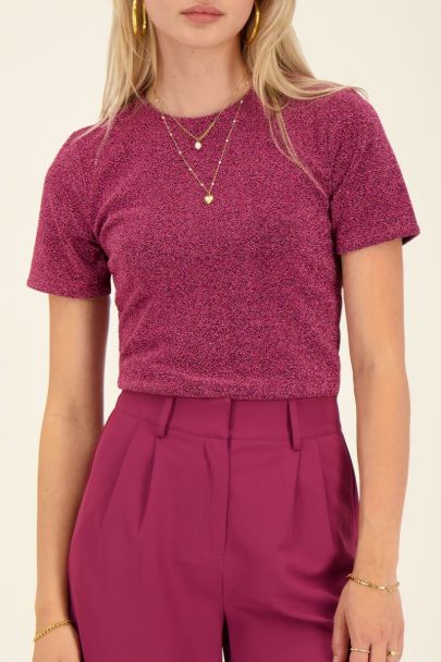 Roze glitter top