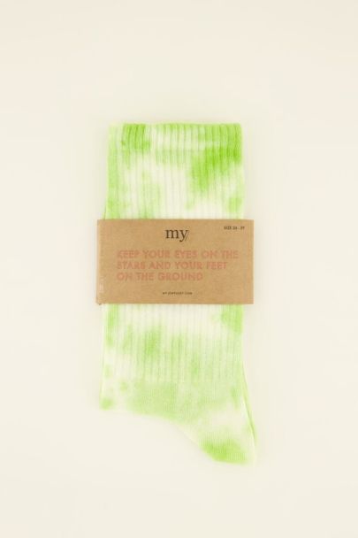Groene sokken tie dye