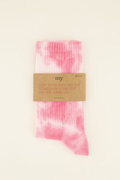 Roze sokken tie dye | My Jewellery