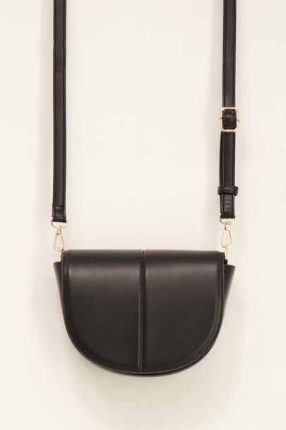 Black shoulder bag half-circle with multicoloured strap | My Jewellery