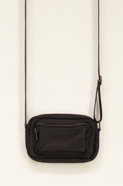 Black cross body bag with front pocket | My Jewellery