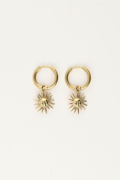 Hoop earrings small with sun | My Jewellery