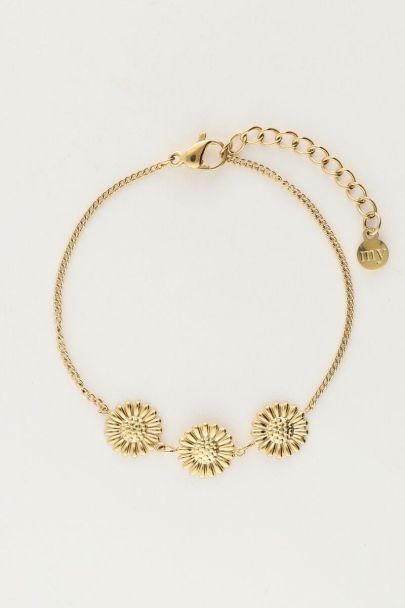 Bracelet with three sunflowers