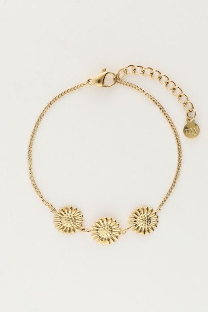 Bracelet avec trois tournesols