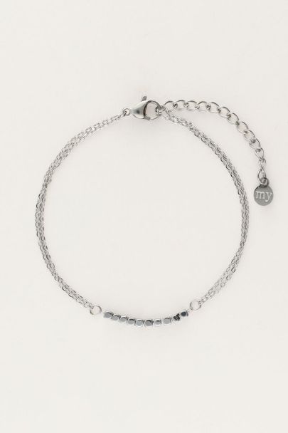 Bracelet with double chain and squares