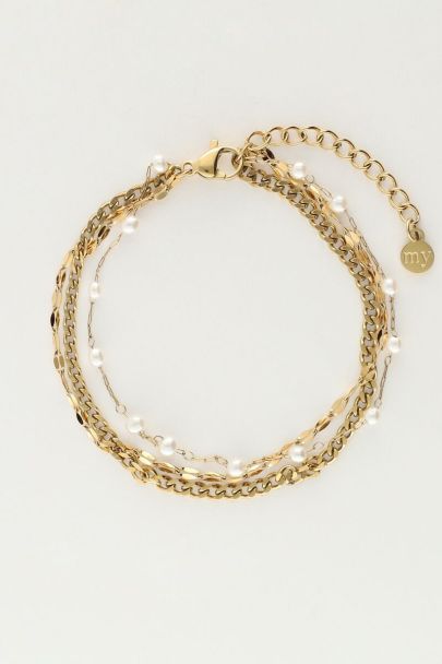 Triple bracelet with pearls