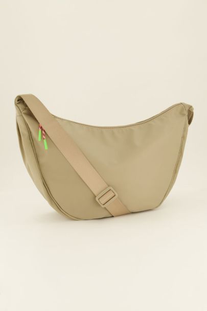 Beige große Crossbody-Tasche