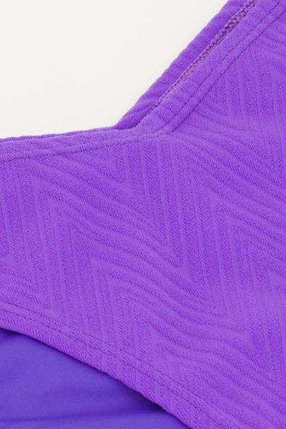Purple bikini bottoms with zigzag