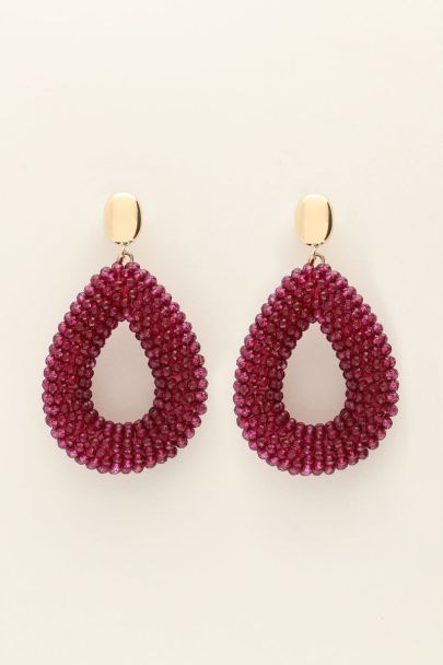 Statement earrings with purple drop