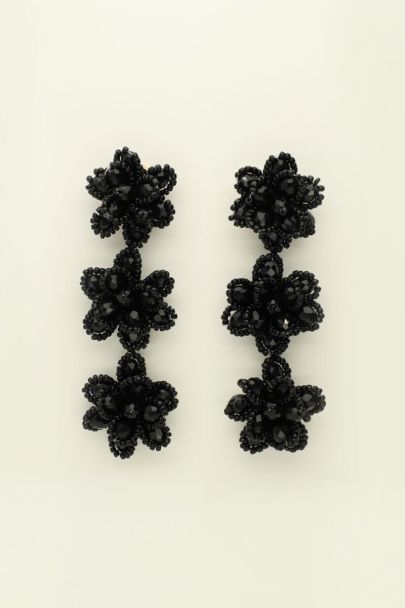 Black statement flower earrings | My Jewellery