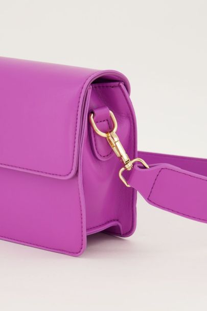 Purple leather-look crossbody bag