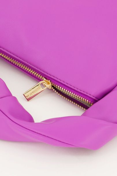Purple leather-look hand bag