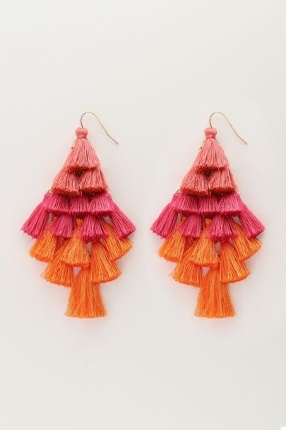 Boucles d'oreilles avec pompons colorés