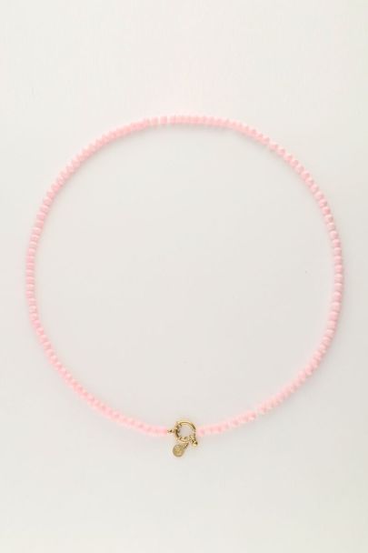 Hellrosa Perlenkette mit Verschluss 