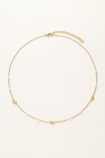 Ketting met hartjes en imitatieparels