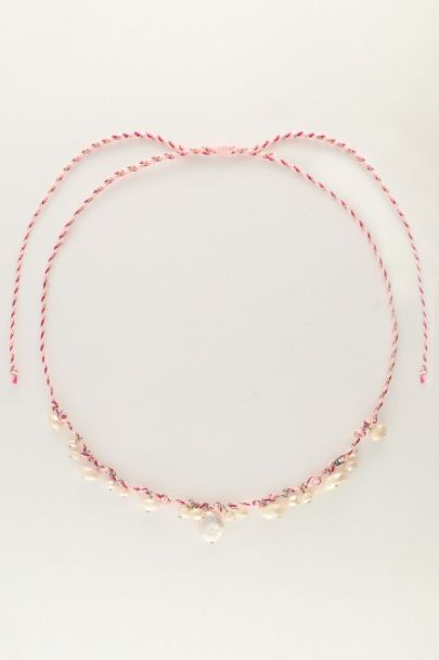Collier Island en cordon violet avec perles d'eau douce