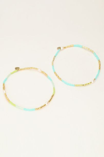 Mint green bracelet set miyuki | My Jewellery