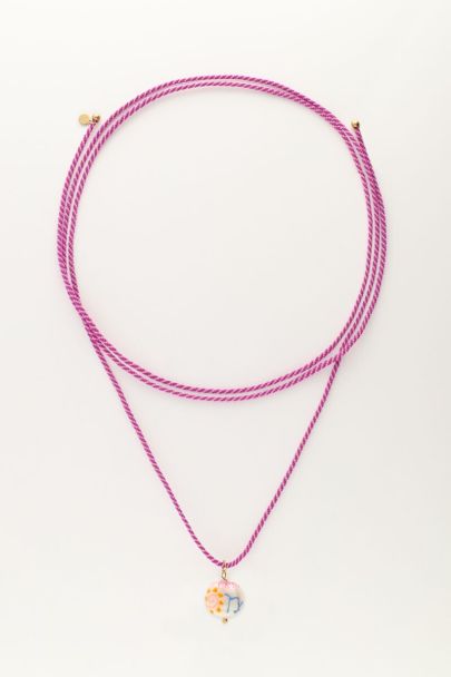 Zodiac purple cord necklace with pearl | My Jewellery