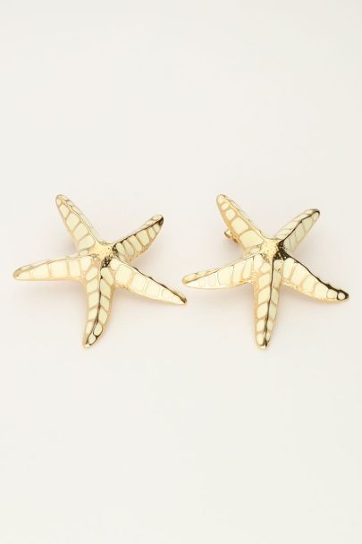 Sunrocks white statement starfish studs | My Jewellery