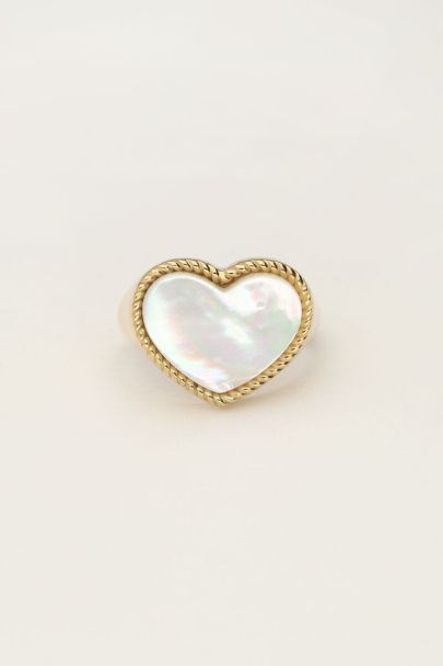 Statement ring with mother of pearl heart | My Jewellery