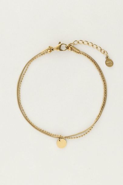 Bracelet double minimaliste avec pièce 