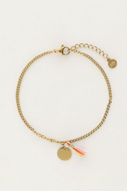 Minimalistic mint bracelet with coloured tassel | My Jewellery