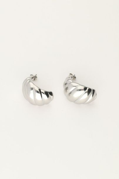 Oorbellen druppel met ribbels groot