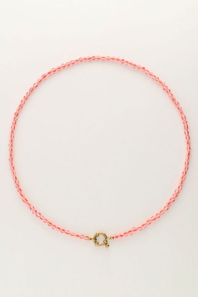 Island pink beaded necklace with clasp | My Jewellery