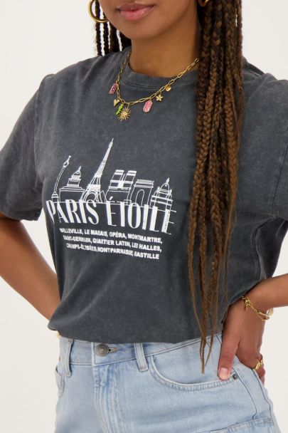 T-shirt gris Paris étoile 