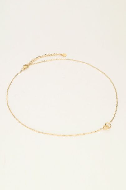 Minimalist necklace with two interlinked circles