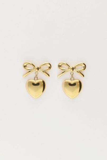Earrings with bow and heart | My Jewellery