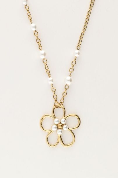 Island necklace with pearls and flower | My Jewellery